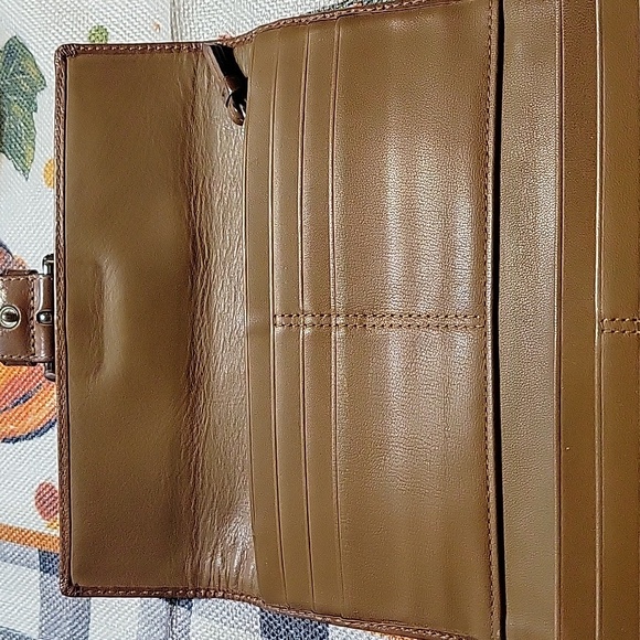 COACH MONOGRAM CANVAS & LEATHER EUC TRI-FOLD WALLET w/COA - Picture 3 of 7